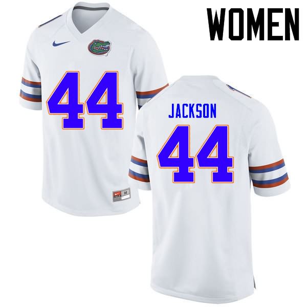 Women's NCAA Florida Gators Rayshad Jackson #44 Stitched Authentic Nike White College Football Jersey QIS5265OW